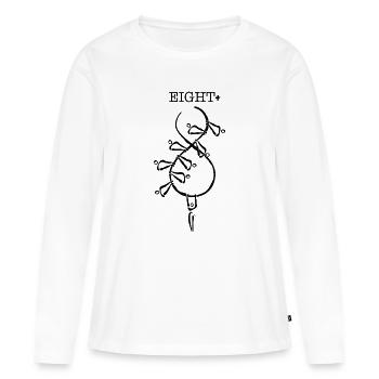 Huit+ - T-shirt manches longues Premium bio Femme - blanc - Devant - Julia (174cm)