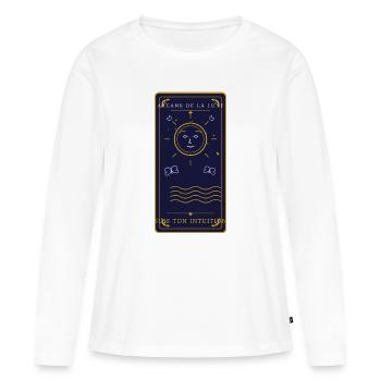 Arcane de la Lune Intuition - T-shirt manches longues Premium bio Femme - blanc - Devant - Julia (174cm)