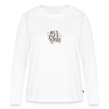 L'age est juste un nombre - T-shirt manches longues Premium bio Femme - blanc - Devant - Julia (174cm)