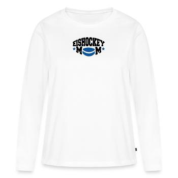 Eishockey Mom Puck Mama Eishockeyspieler - Frauen Premium Bio Langarmshirt - Weiß - Vorne - Julia (174cm)