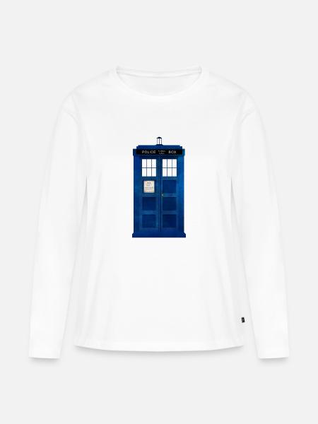Doctor Who Police Box - Frauen Premium Bio Langarmshirt - Weiß