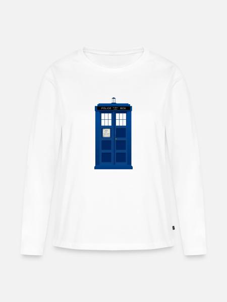 Police box tardis - Frauen Premium Bio Langarmshirt - Weiß