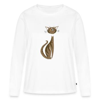 Molly Sue - T-shirt manches longues Premium bio Femme - blanc - Devant - Julia (174cm)
