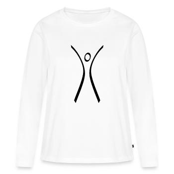 HURRA - Frauen Premium Bio Langarmshirt - Weiß - Vorne - Julia (174cm)