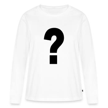 point d'interrogation - T-shirt manches longues Premium bio Femme - blanc - Devant - Julia (174cm)
