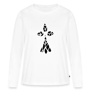 Hermine - T-shirt manches longues Premium bio Femme - blanc - Devant - Julia (174cm)
