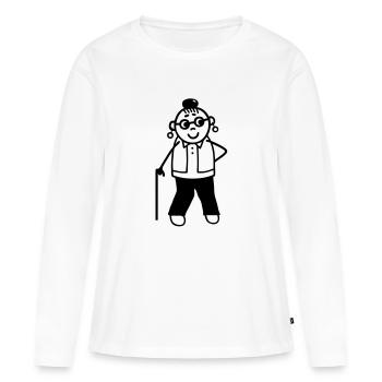 grand-mère à la retraite - T-shirt manches longues Premium bio Femme - blanc - Devant - Julia (174cm)