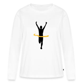 Sieger Gewinner - Frauen Premium Bio Langarmshirt - Weiß - Vorne - Julia (174cm)