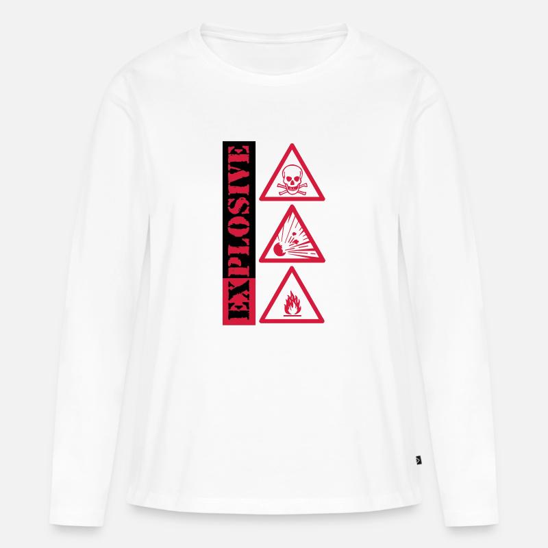 explosive, explosiv - Frauen Premium Bio Langarmshirt - Weiß