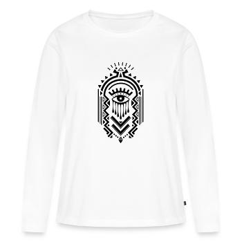 Ornement - T-shirt manches longues Premium bio Femme - blanc - Devant - Julia (174cm)
