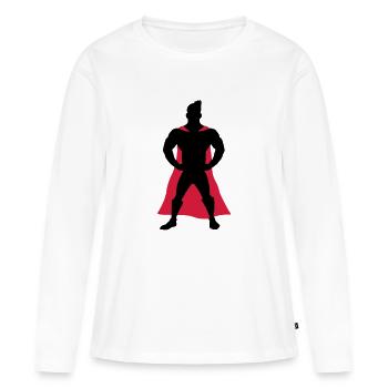Superhero - T-shirt manches longues Premium bio Femme - blanc - Devant - Julia (174cm)
