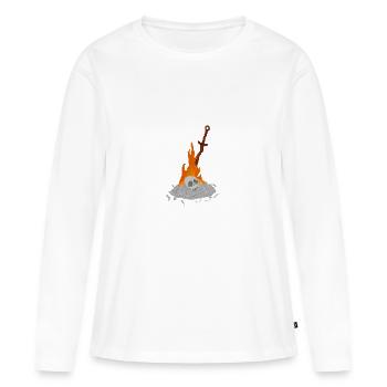 Feu de camp Dark Soul - T-shirt manches longues Premium bio Femme - blanc - Devant - Julia (174cm)