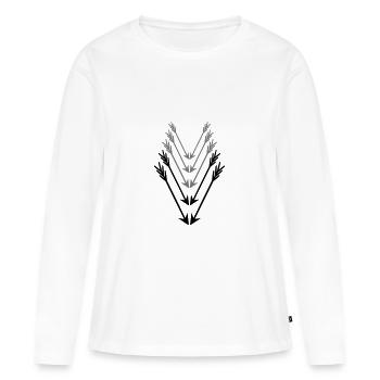 fléchette pluie cool modèle pluie pluie nombreuses flèches - T-shirt manches longues Premium bio Femme - blanc - Devant - Julia (174cm)