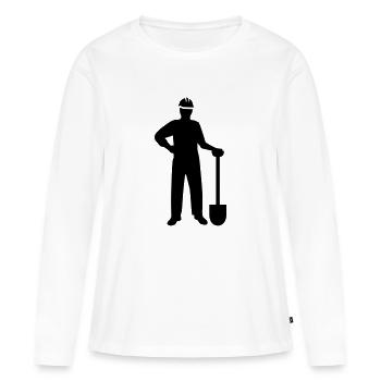 Ouvrier du bâtiment - T-shirt manches longues Premium bio Femme - blanc - Devant - Julia (174cm)