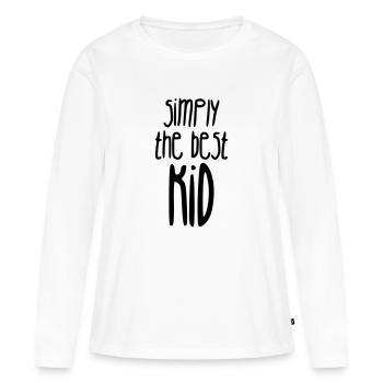 adolescent / enfant / ado / adolescente - T-shirt manches longues Premium bio Femme - blanc - Devant - Julia (174cm)