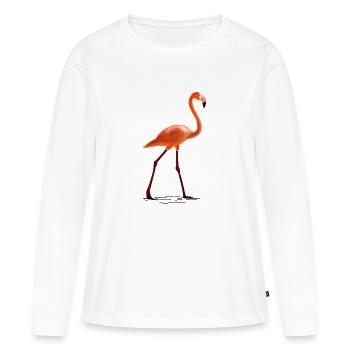 Flamingo - T-shirt manches longues Premium bio Femme - blanc - Devant - Julia (174cm)