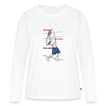 Tenns Serve propulsé par SJ Sports - T-shirt manches longues Premium bio Femme - blanc - Devant - Julia (174cm)