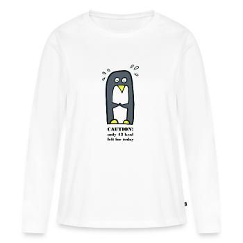 Pingouin au régime - T-shirt manches longues Premium bio Femme - blanc - Devant - Julia (174cm)