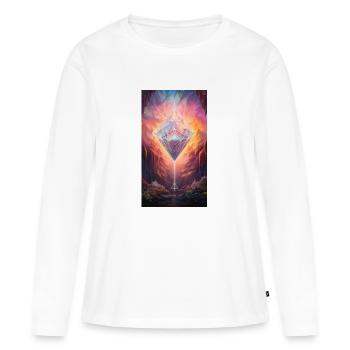 Archange de diamant Illumination - T-shirt manches longues Premium bio Femme - blanc - Devant - Julia (174cm)