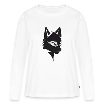 Tête de chat - T-shirt manches longues Premium bio Femme - blanc - Devant - Julia (174cm)