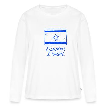 Soutenez Israël pour offrir l'idée de Jérusalem à Téhéran - T-shirt manches longues Premium bio Femme - blanc - Devant - Julia (174cm)