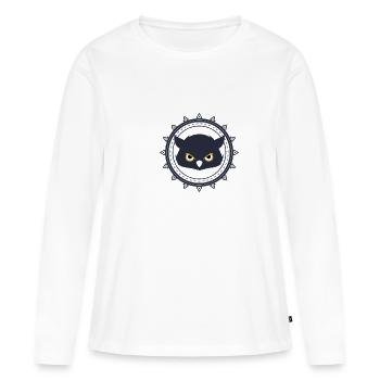 Hibou peep écoute cadeau prédateur animal - T-shirt manches longues Premium bio Femme - blanc - Devant - Julia (174cm)