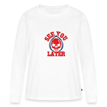 Grim Reaper diable diable mort démon funèbre - T-shirt manches longues Premium bio Femme - blanc - Devant - Julia (174cm)