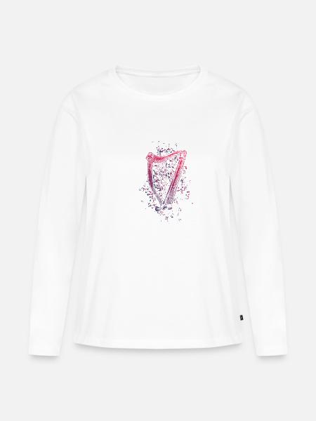 Harfe - Frauen Premium Bio Langarmshirt - Weiß