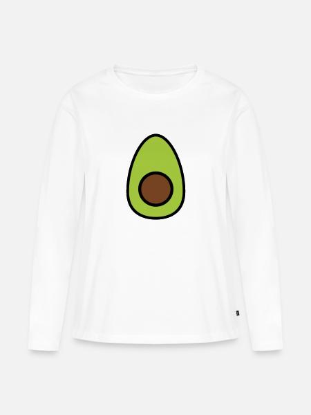 Avocado - Frauen Premium Bio Langarmshirt - Weiß