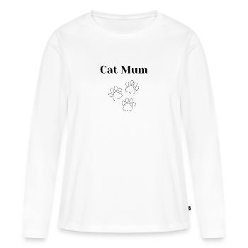 Cat Mum - Frauen Premium Bio Langarmshirt - Weiß - Vorne - Julia (174cm)