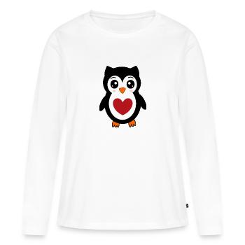 Hibou Kawaii Kawaii Chibi Kawaii Manga - T-shirt manches longues Premium bio Femme - blanc - Devant - Julia (174cm)