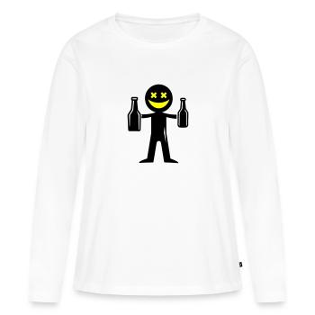Bière Stick Figure - T-shirt manches longues Premium bio Femme - blanc - Devant - Julia (174cm)