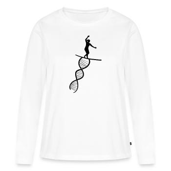 Slackline Tricklining Cadeau Slackliner - T-shirt manches longues Premium bio Femme - blanc - Devant - Julia (174cm)