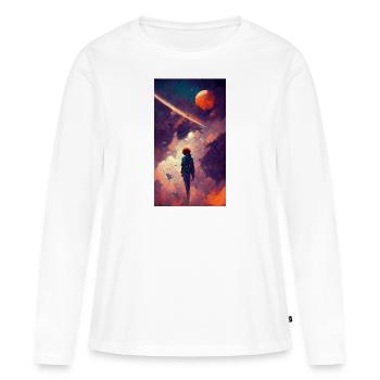Spike Anime Tribute - T-shirt manches longues Premium bio Femme - blanc - Devant - Julia (174cm)
