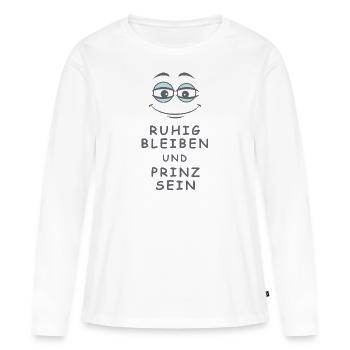 Prinz sein - Frauen Premium Bio Langarmshirt - Weiß - Vorne - Julia (174cm)