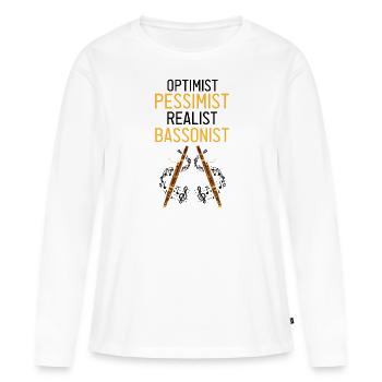 Instrument à vent en bois et instrument à vent basson - T-shirt manches longues Premium bio Femme - blanc - Devant - Julia (174cm)