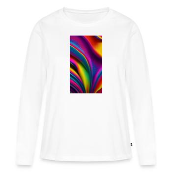 Explosion de couleurs de l’abstraction - T-shirt manches longues Premium bio Femme - blanc - Devant - Julia (174cm)