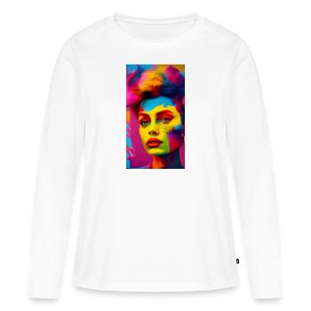 Émeute de couleurs de beauté - T-shirt manches longues Premium bio Femme - blanc - Devant - Julia (174cm)