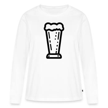 Bière - T-shirt manches longues Premium bio Femme - blanc - Devant - Julia (174cm)