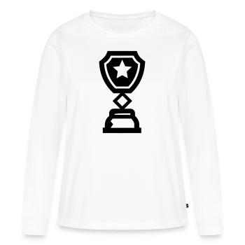 trophée - T-shirt manches longues Premium bio Femme - blanc - Devant - Julia (174cm)