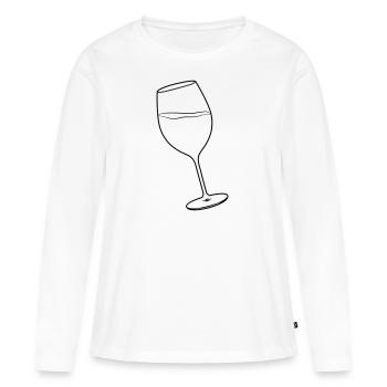 Weinglas - Frauen Premium Bio Langarmshirt - Weiß - Vorne - Julia (174cm)