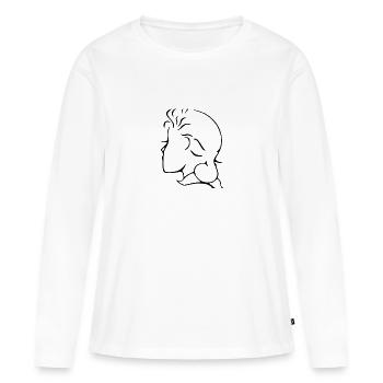 Conception d’illusion - T-shirt manches longues Premium bio Femme - blanc - Devant - Julia (174cm)