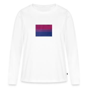 Drapeau de la fierté Bi - T-shirt manches longues Premium bio Femme - blanc - Devant - Julia (174cm)