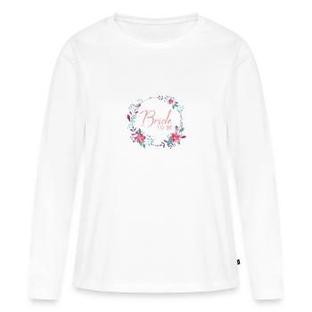 JGA Mariée - Bride to be - T-shirt manches longues Premium bio Femme - blanc - Devant - Julia (174cm)