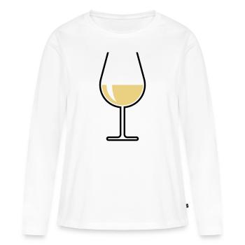 XWeißwein Verre Ventre Ouvert (Vin Blanc / Vin / 2C) - T-shirt manches longues Premium bio Femme - blanc - Devant - Julia (174cm)