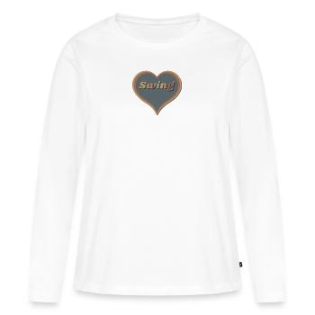 Swing Herz - Frauen Premium Bio Langarmshirt - Weiß - Vorne - Julia (174cm)