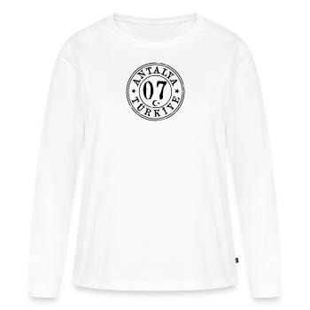 Antalya 07 Millésime - T-shirt manches longues Premium bio Femme - blanc - Devant - Julia (174cm)