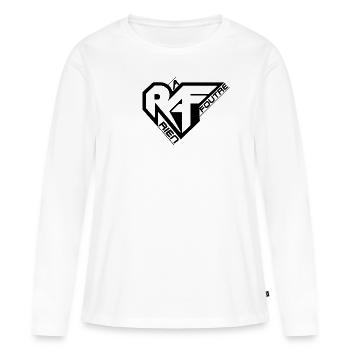 RIEN A FOUTRE - RIENAFOUTRE - Kien - SMSO prod - T-shirt manches longues Premium bio Femme - blanc - Devant - Julia (174cm)