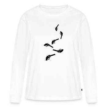 Weapon Symbol Pistol - Women's Premium Organic Long Sleeve Shirt - white - Front - Julia (174cm)