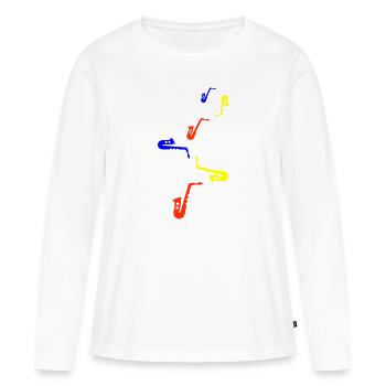 Instrument de trompette - T-shirt manches longues Premium bio Femme - blanc - Devant - Julia (174cm)